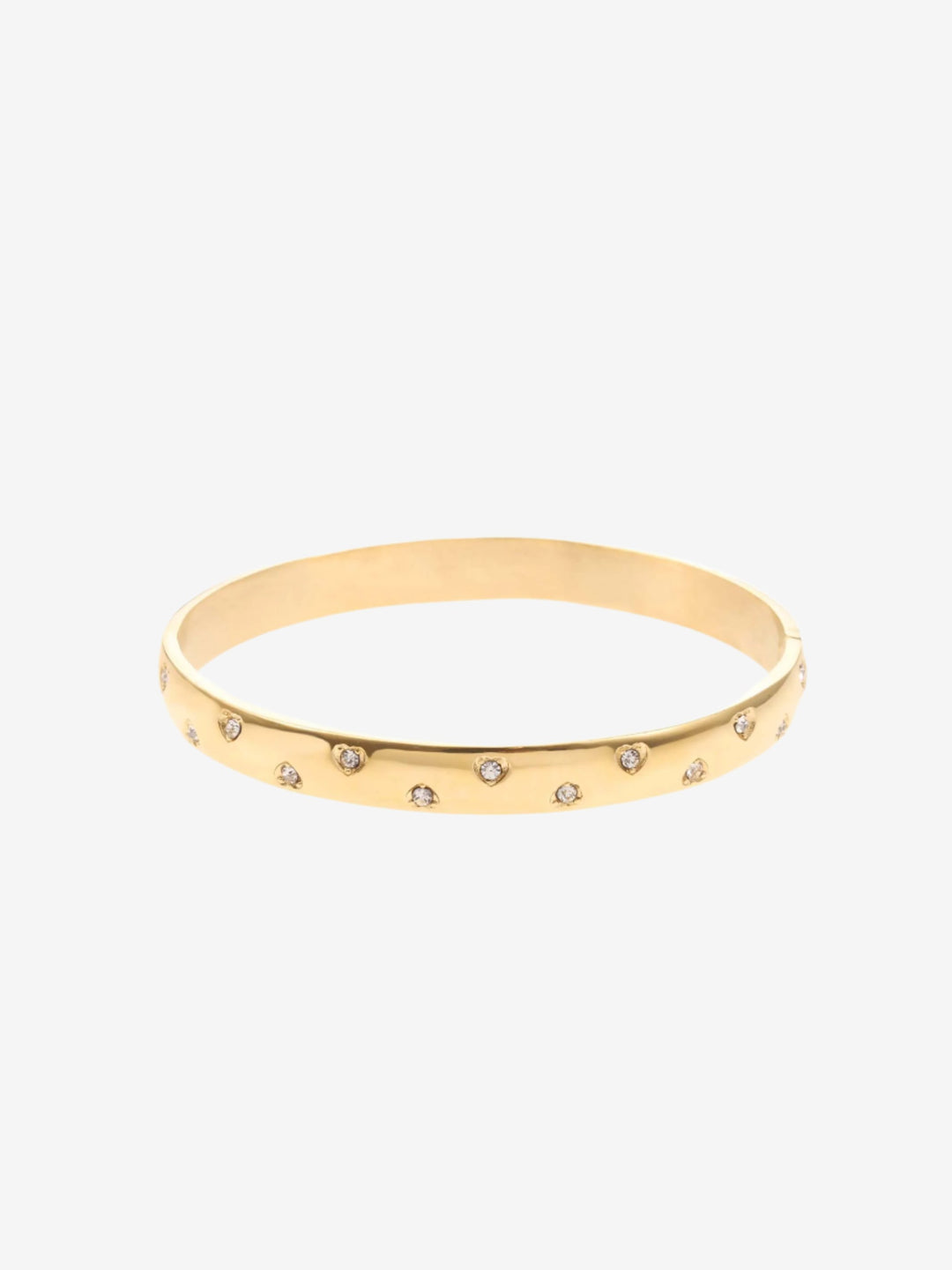 Bangle hartjes gevuld met steentjes duo