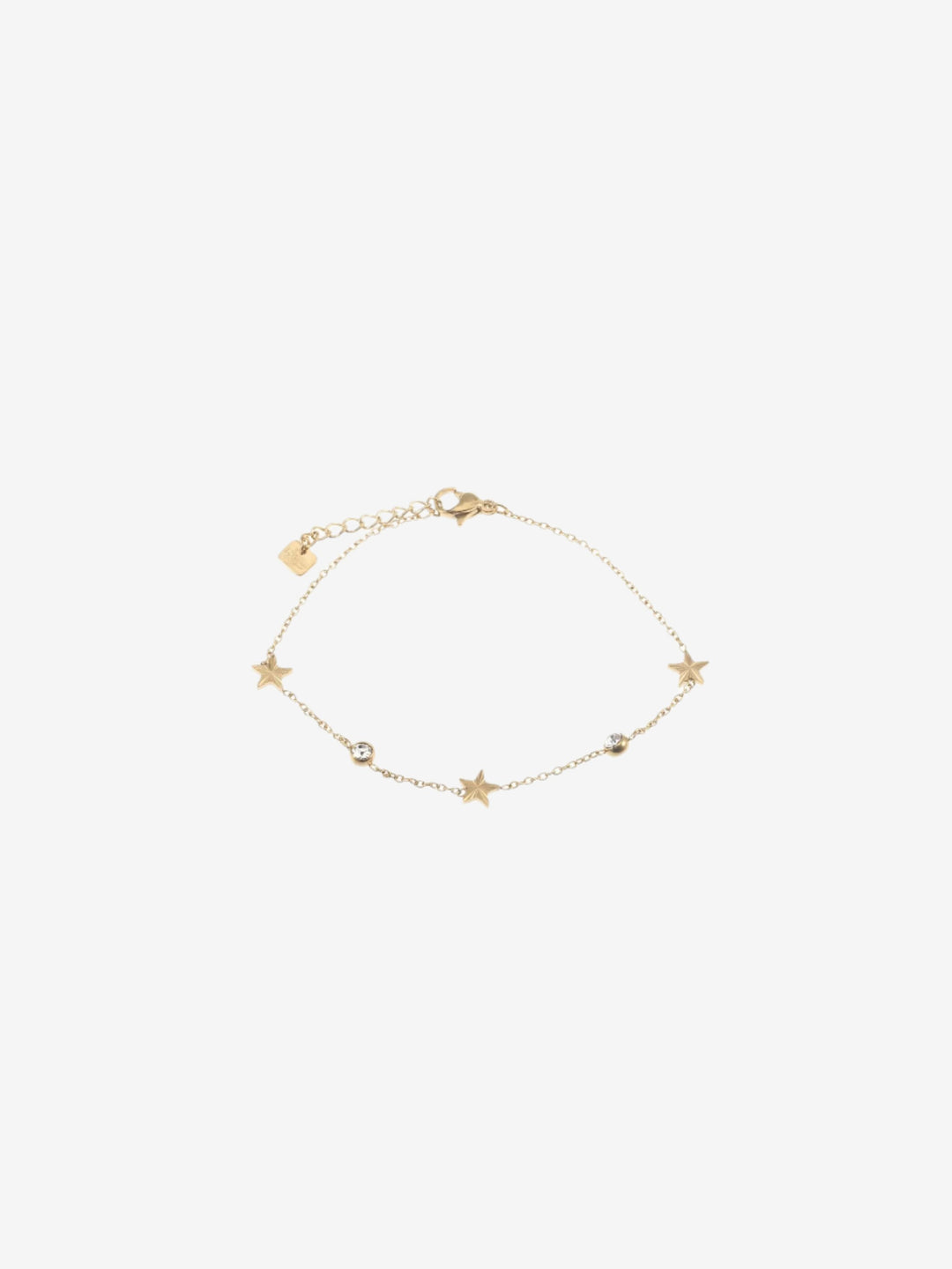 Armband met drie stralend sterretjes end kristallen stenen