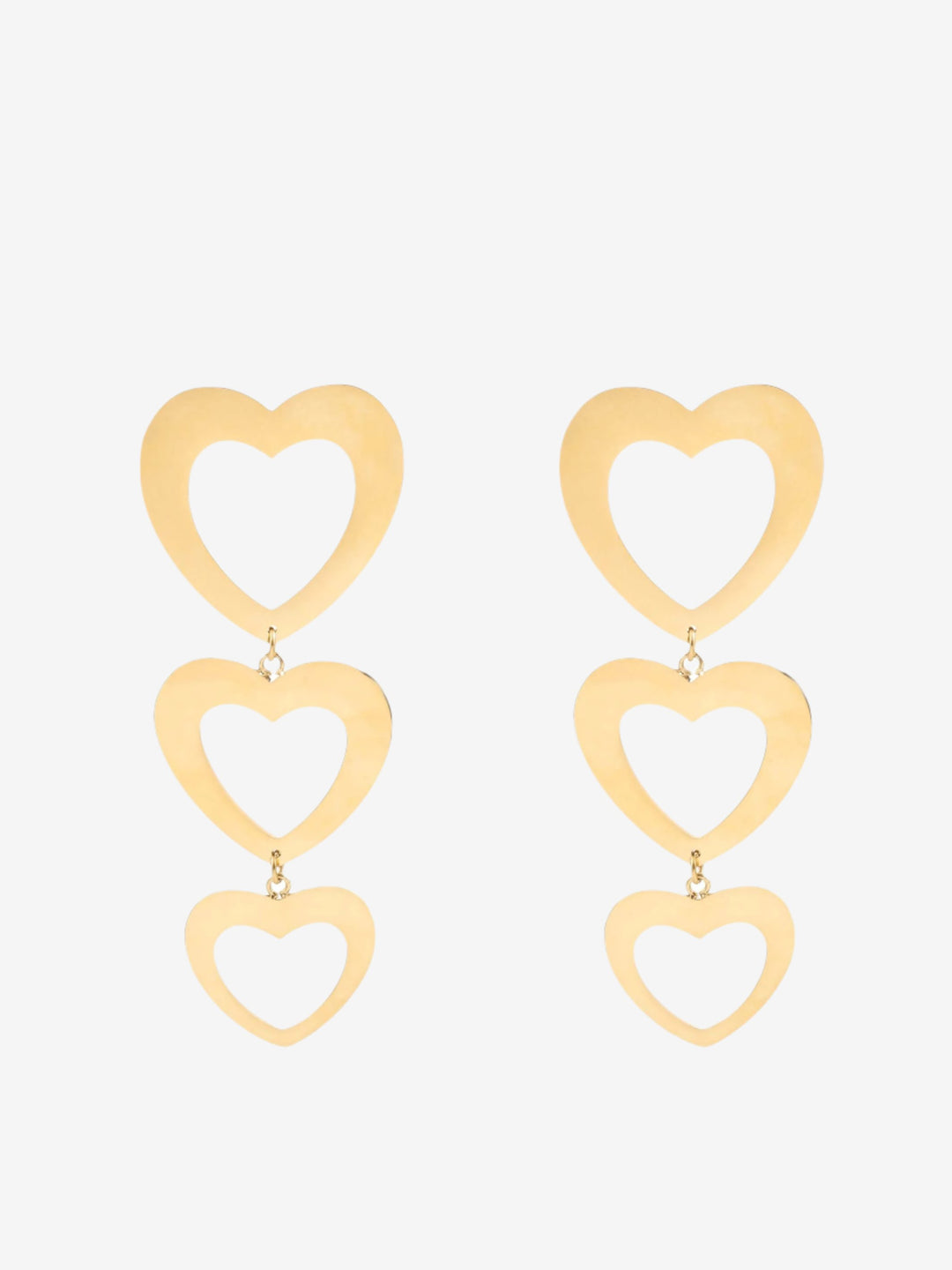 Classic oorhangers met drie open hartjes