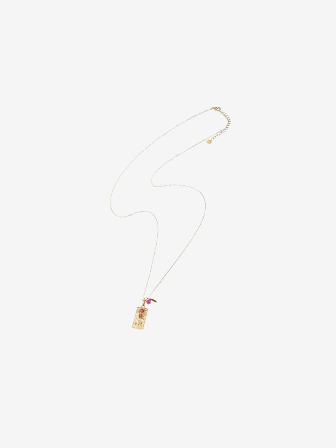 Ketting met roos bedel en kralen