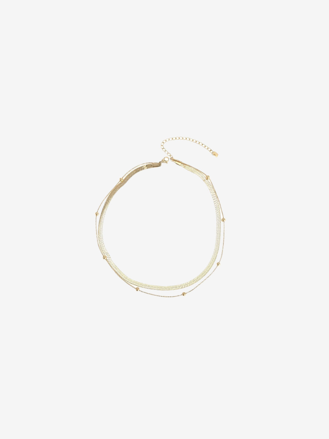 Dubbele ketting snake en metalen bolletjes