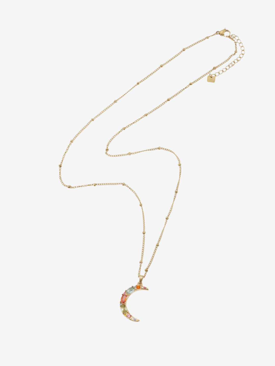 Ketting dreamcatcher met hanger maan met gekleurde steentjes