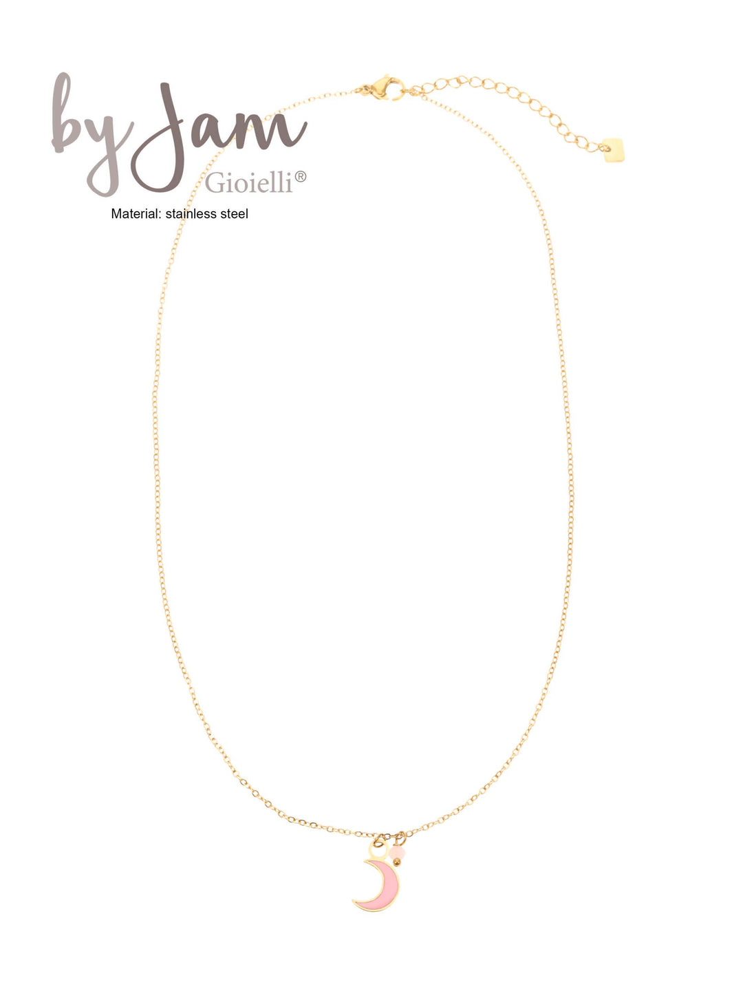 Nauty girl ketting met maan en gekleurde steentjes