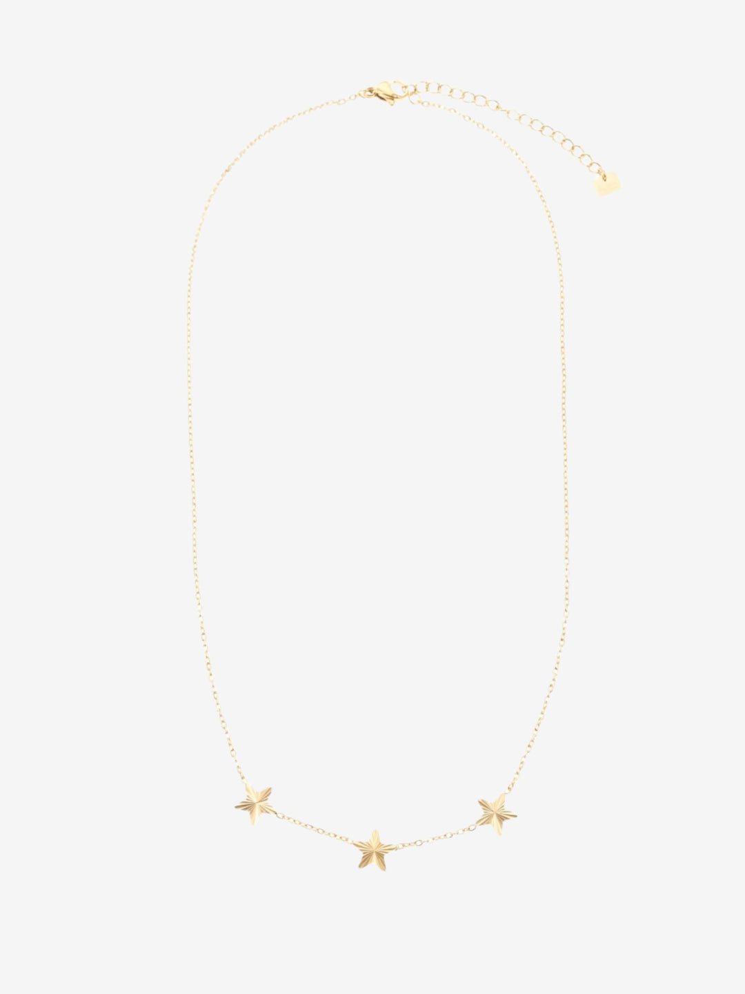 Ketting met drie stralend sterretjes 0.8cm