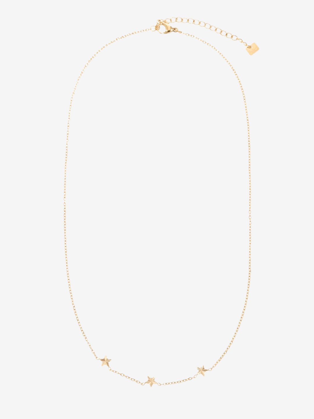 Ketting met drie stralend sterretjes 0.5cm