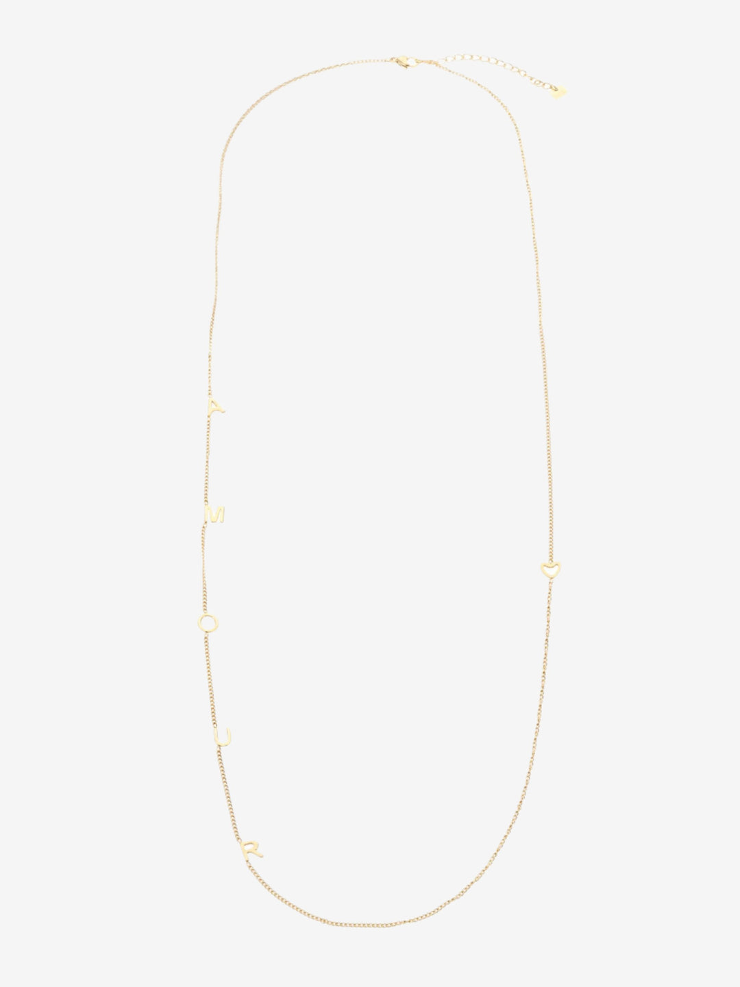 Ketting met amour letters en open hartje