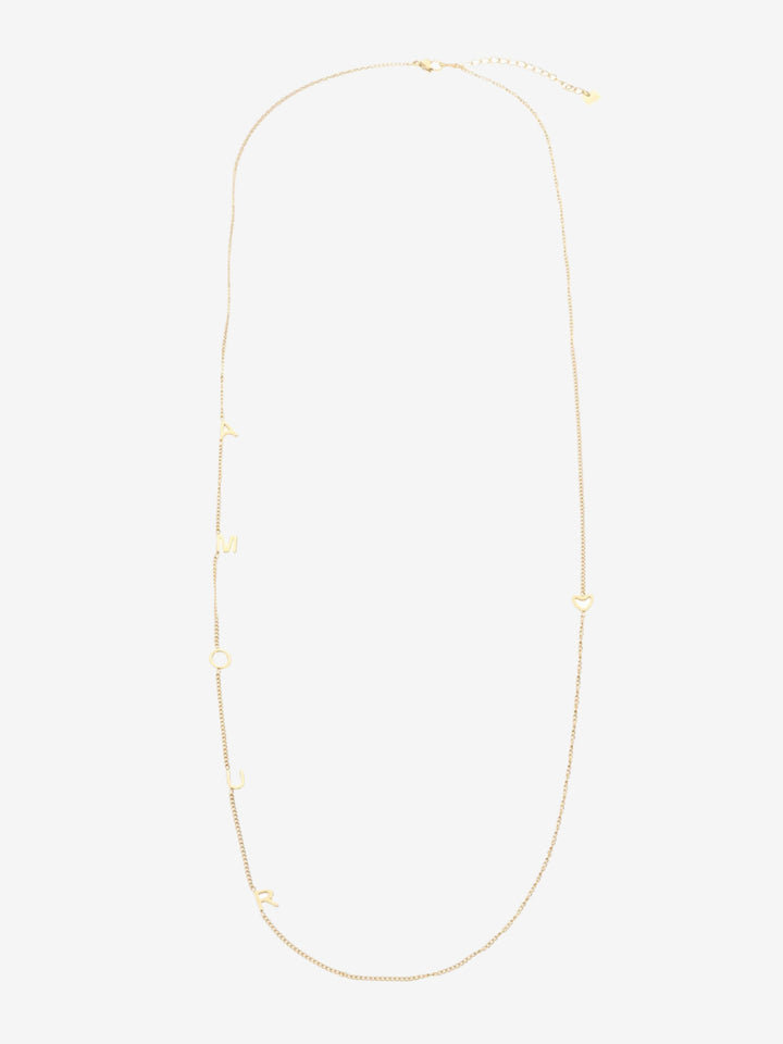 Ketting met amour letters en open hartje