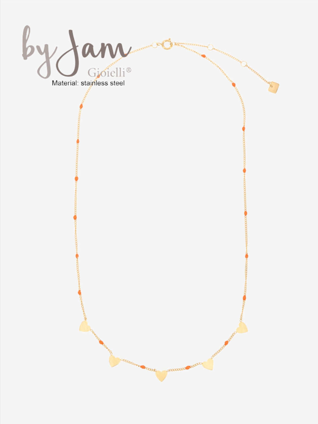 Ketting met hartjes en kralen