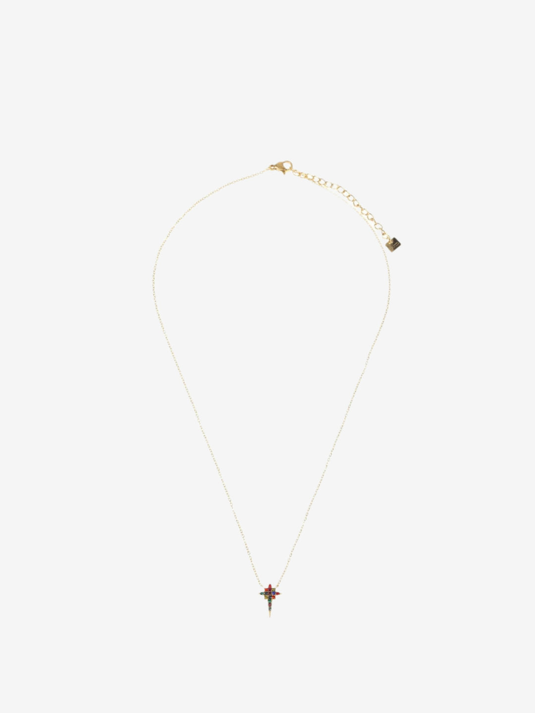 City girl ketting met fakkel hanger met gekleurde steentjes