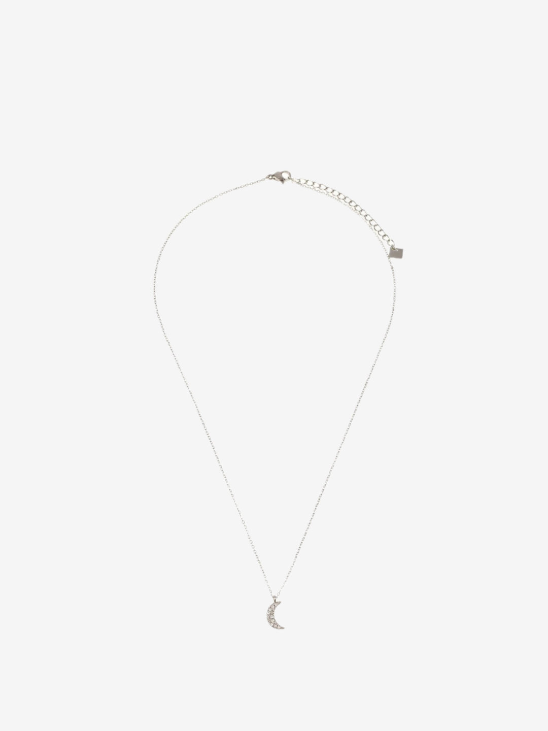 City girl ketting met maan hanger met witte stenen