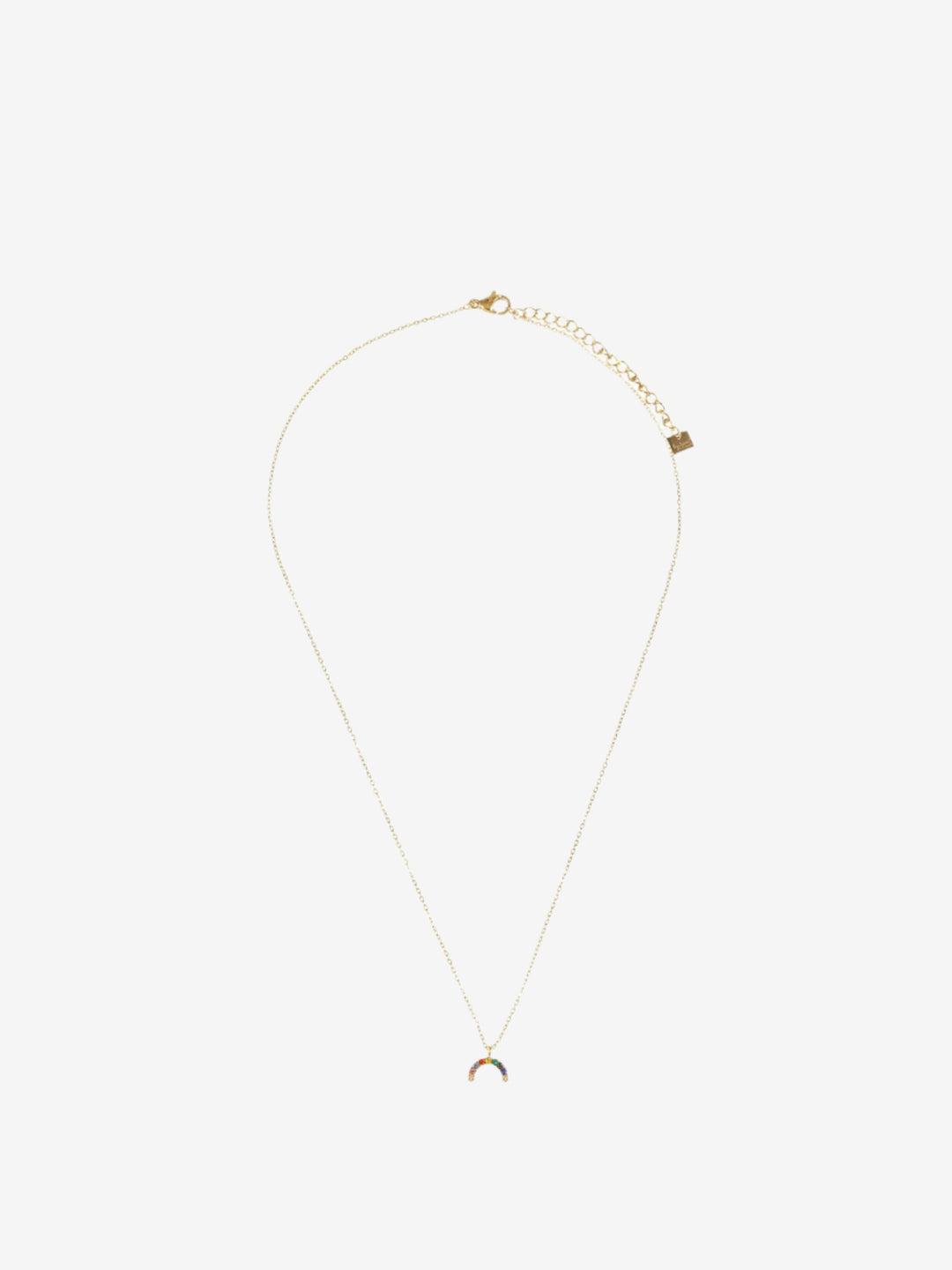 City girl ketting met regenboog bedel met gekleurde steentjes