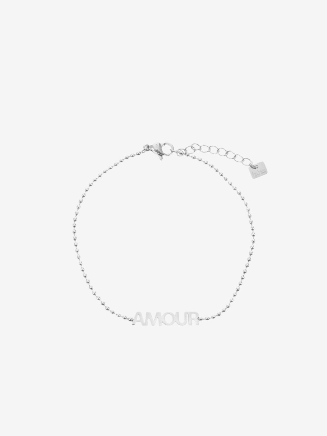 Bolletjes armband met amour letters