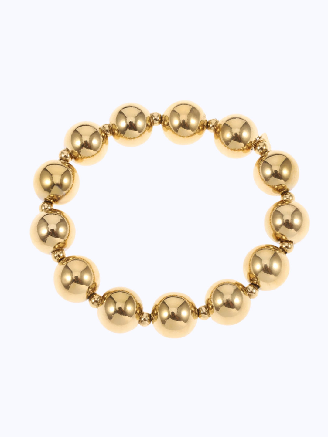 Golden strech armband XL met kleine kralen