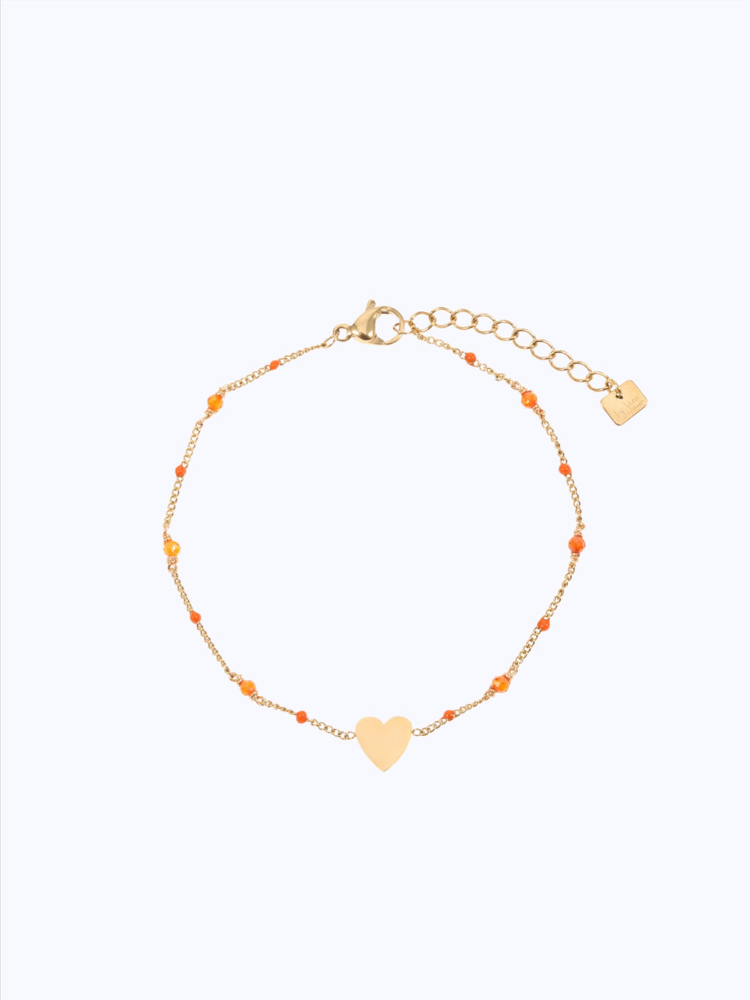 Solid heart bracelet with beads