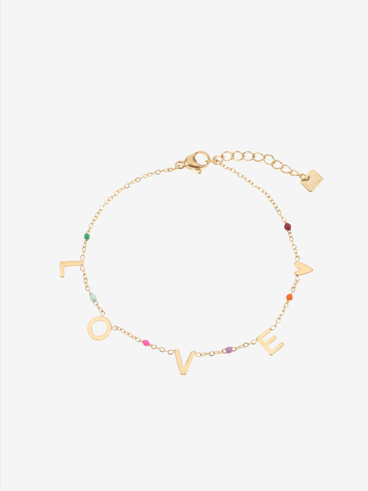 Bracelet love avec perles multicolores