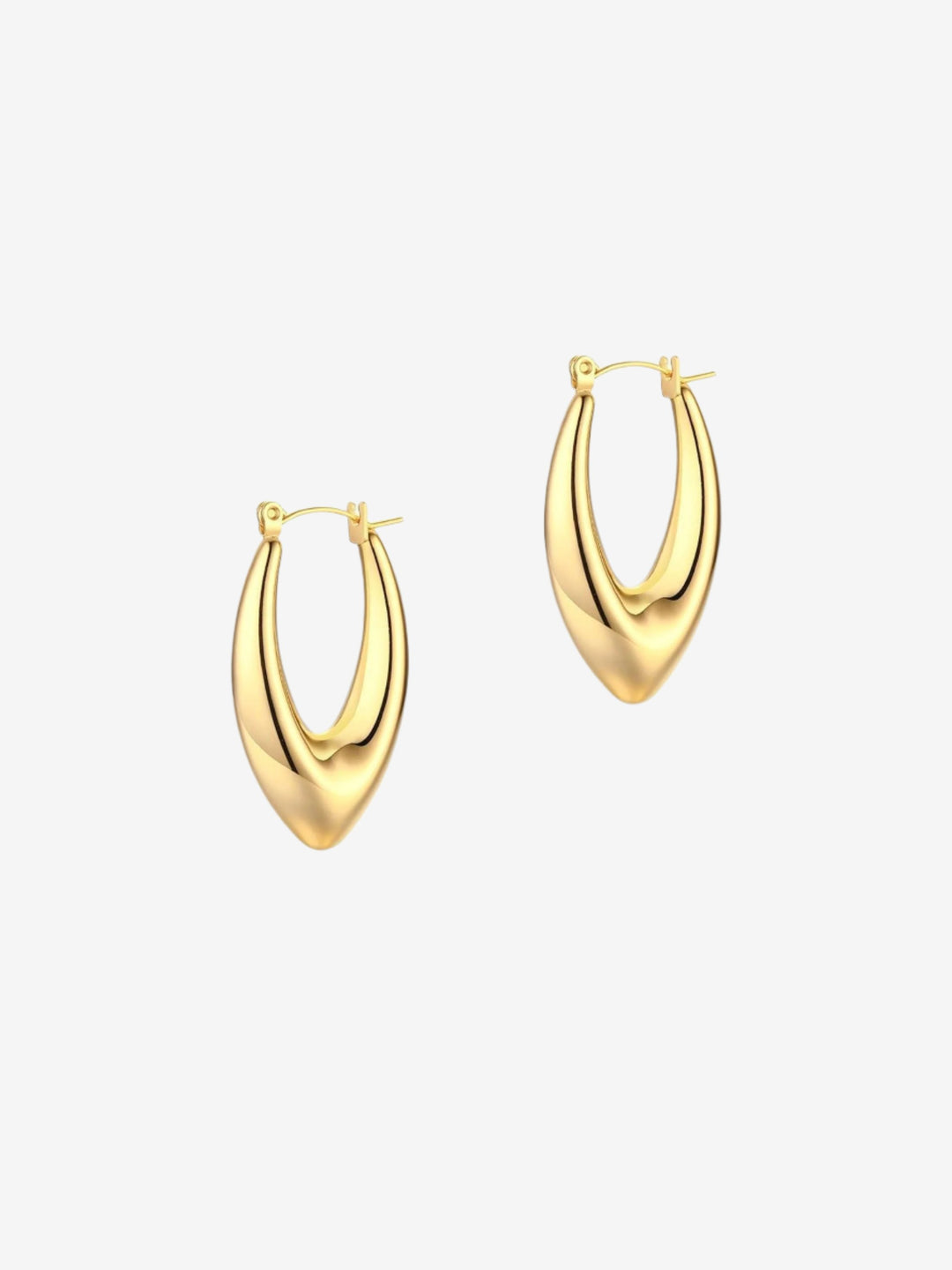 Golden ovale hoops oorbellen