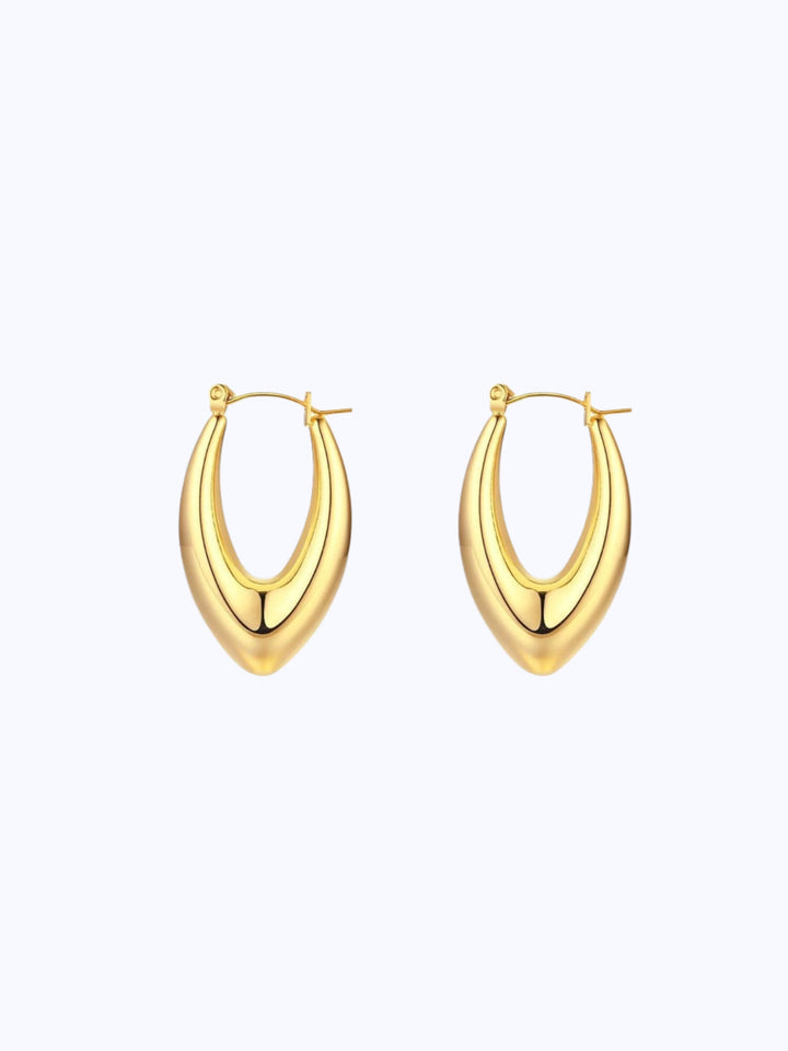 Golden ovale hoops oorbellen