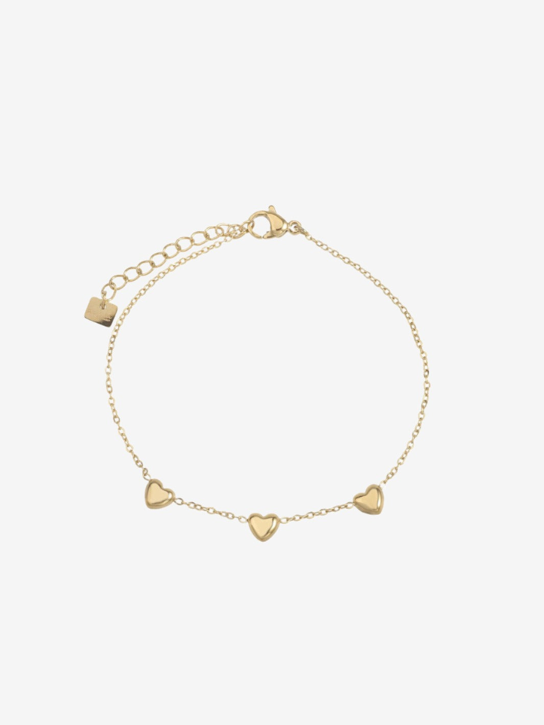 Bracelet triple solid hearts