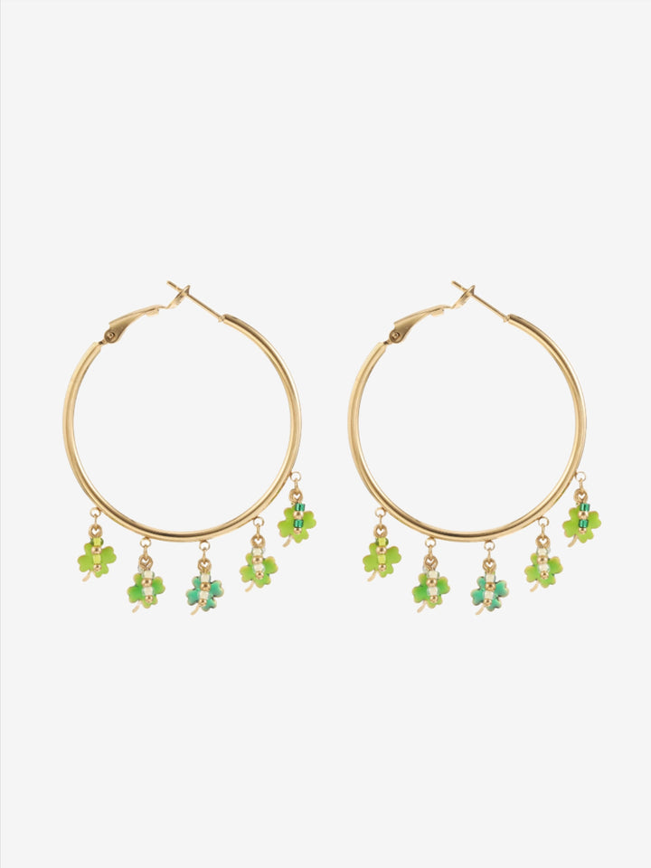 Boucles d'oreilles avec pendentifs trèfle