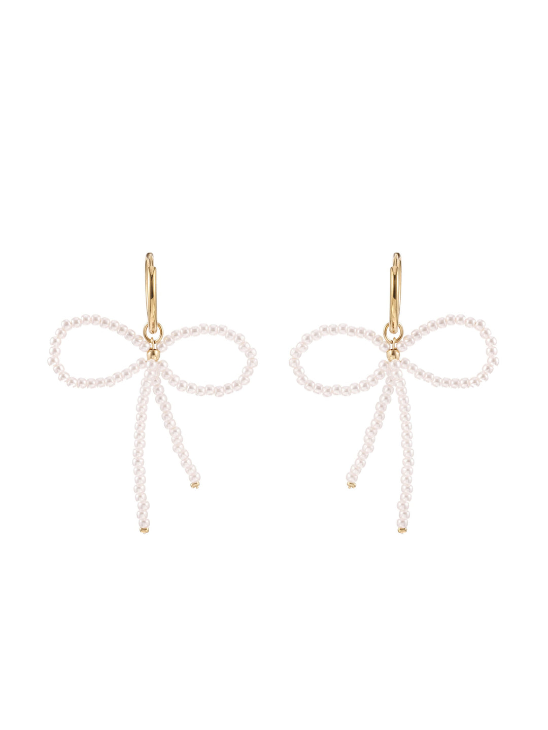 Earrings with beaded bow