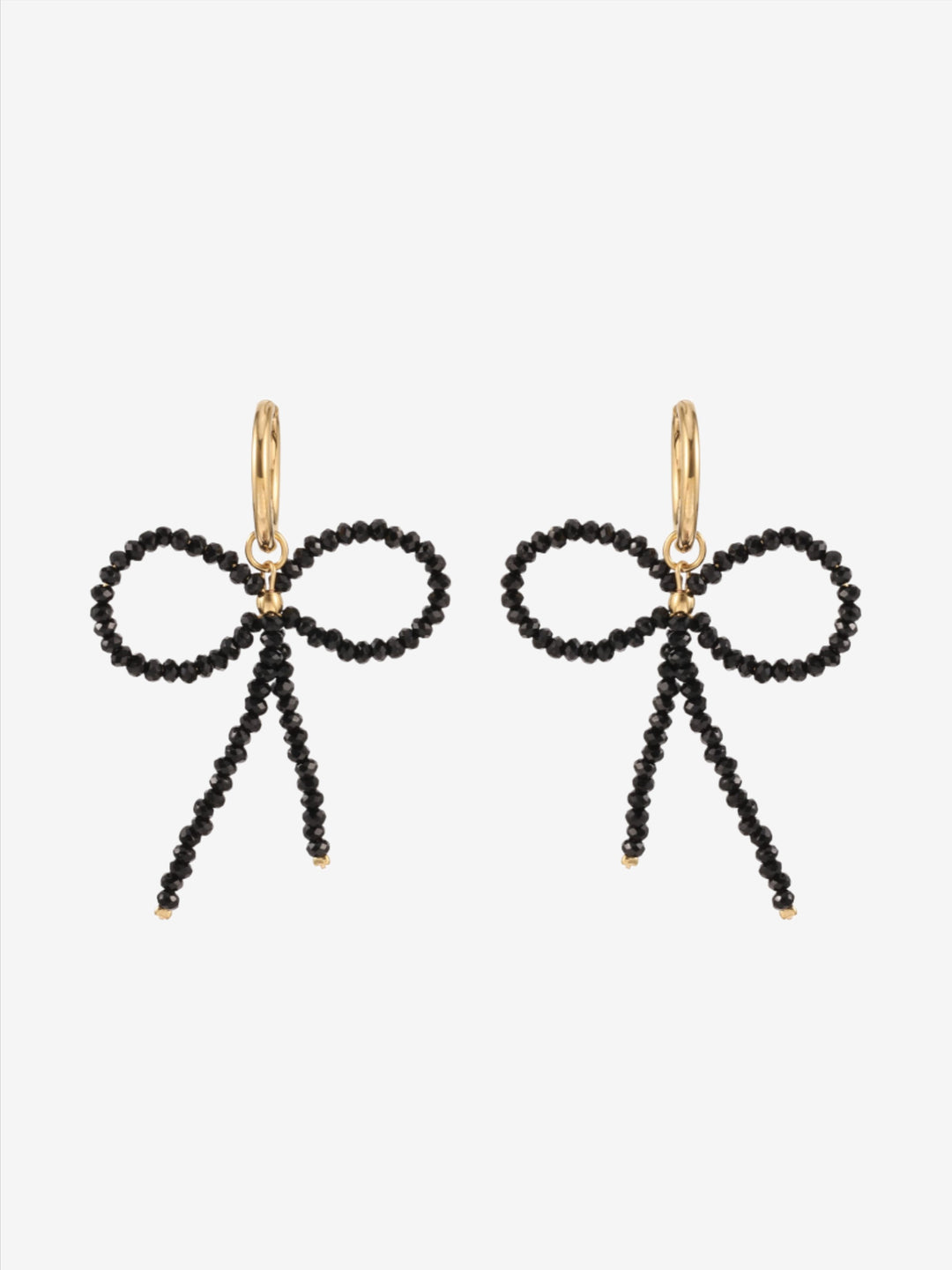 Earrings with beaded bow