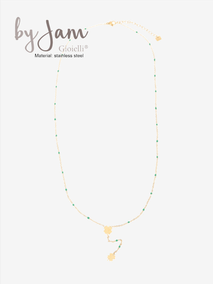 Collier avec deux trèfles