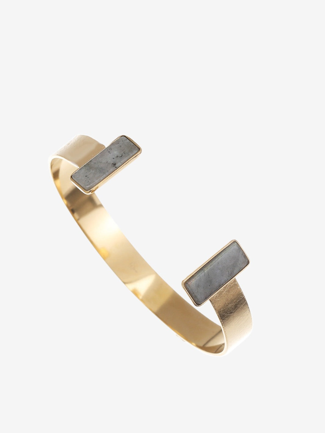 Bangle with rectangle stone on the side