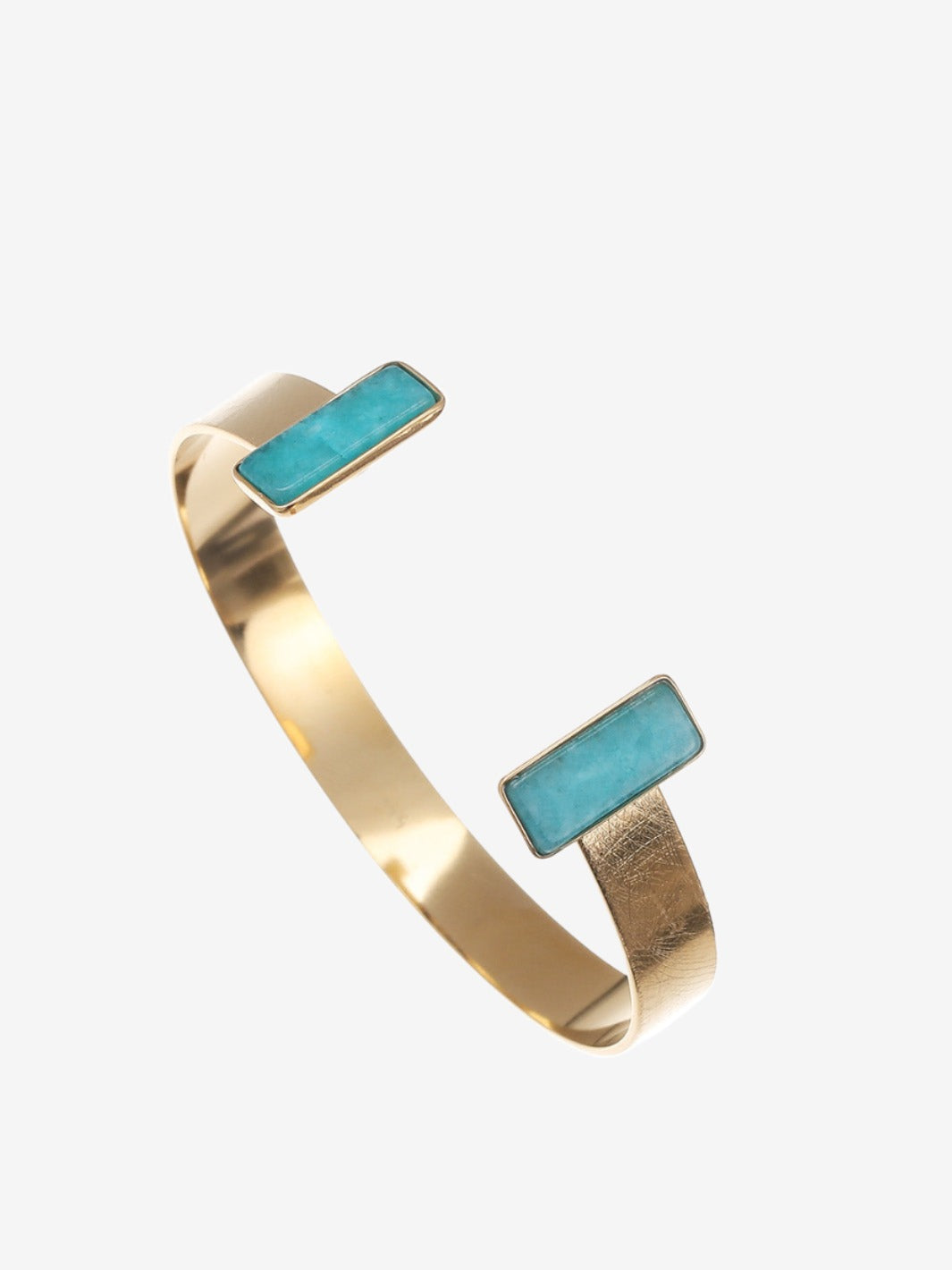 Bangle with rectangle stone on the side