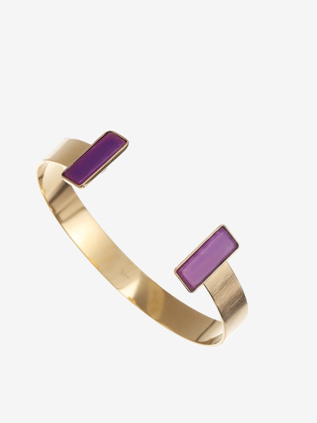 Bangle with rectangle stone on the side