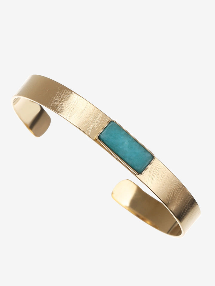 Bangle with rectangle stone in the center