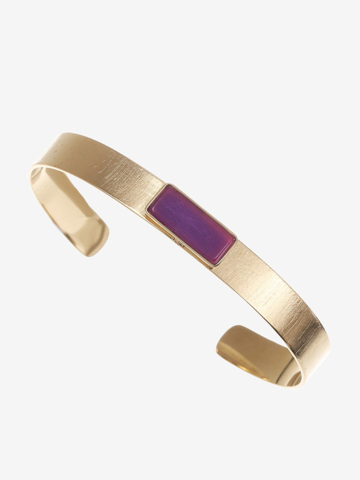 Bangle with rectangle stone in the center