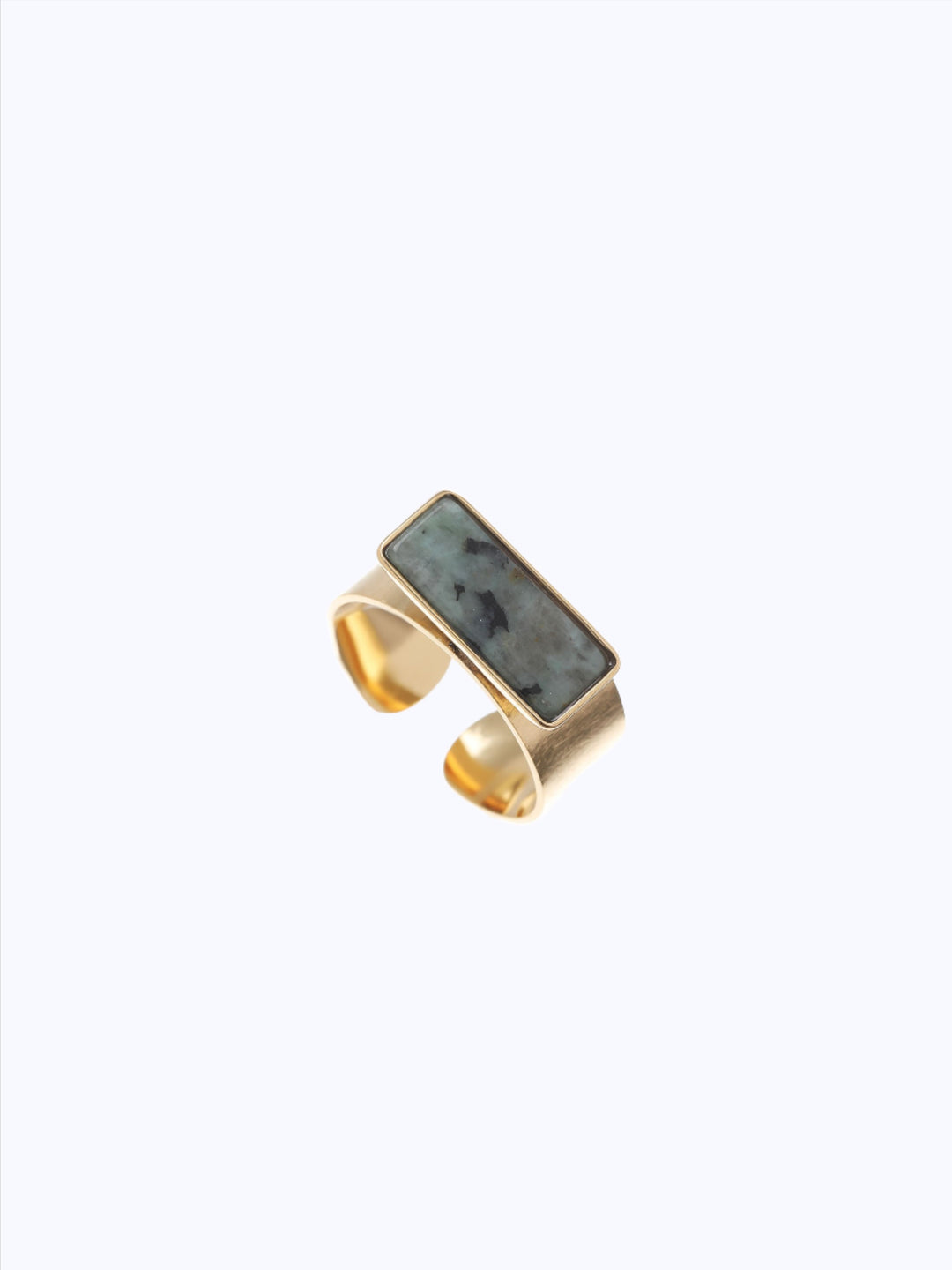 Bague ouverte avec pierre rectangle