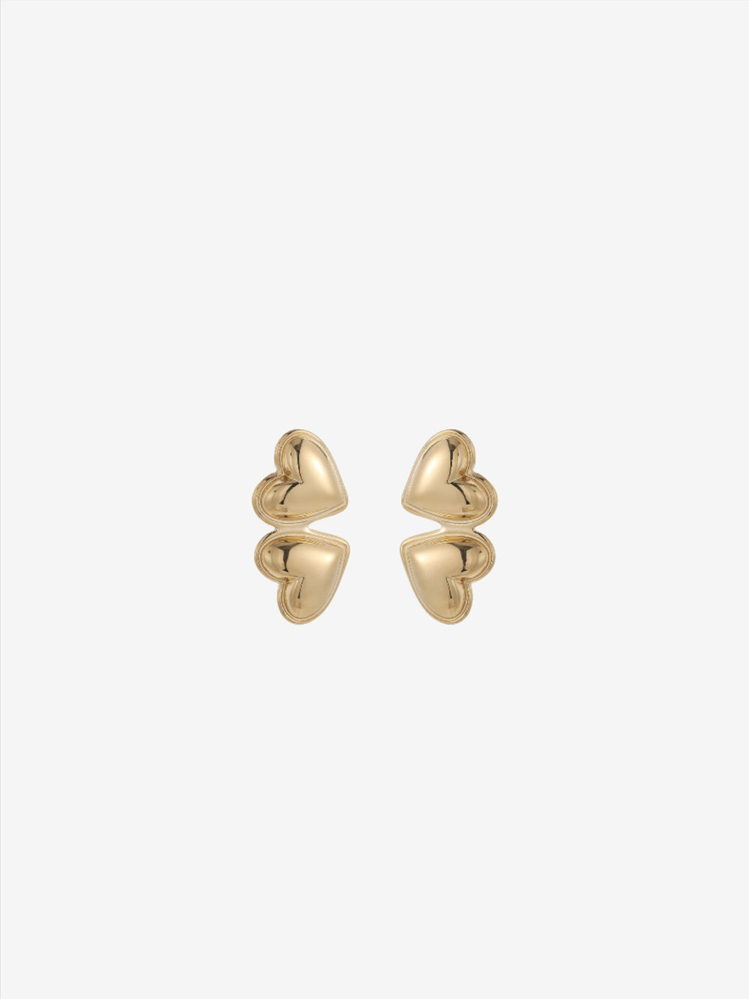 Earrings duo solid heart vertical