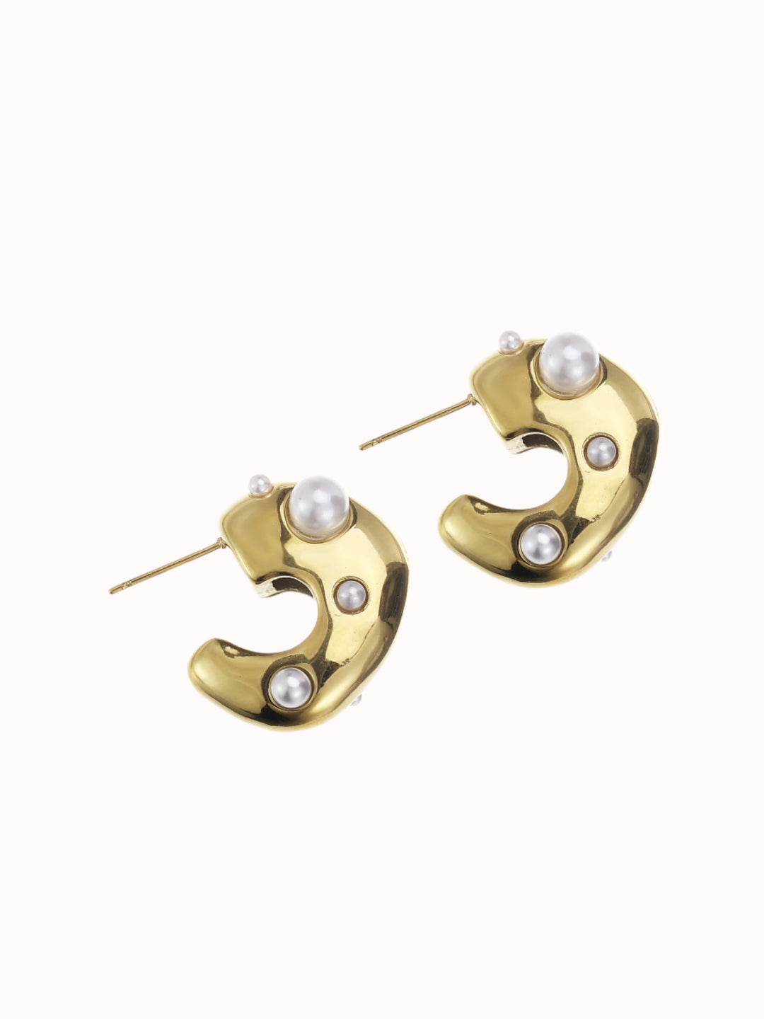 Statement studs met parels