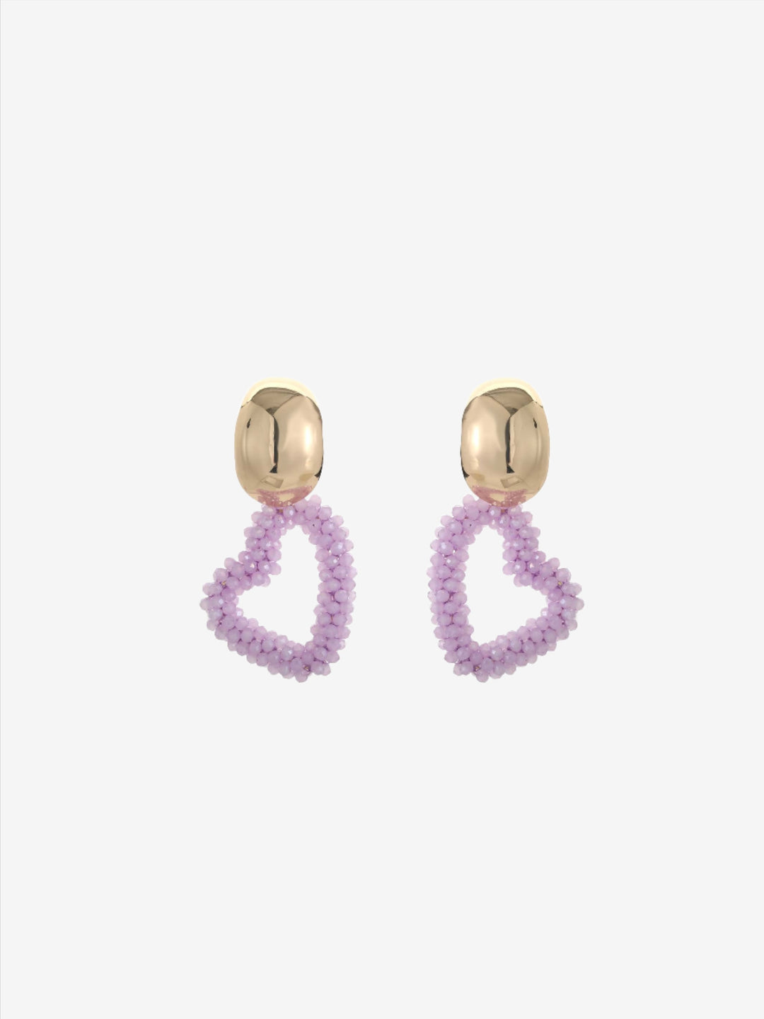 Boucles d'oreilles coeur avec bouton doré