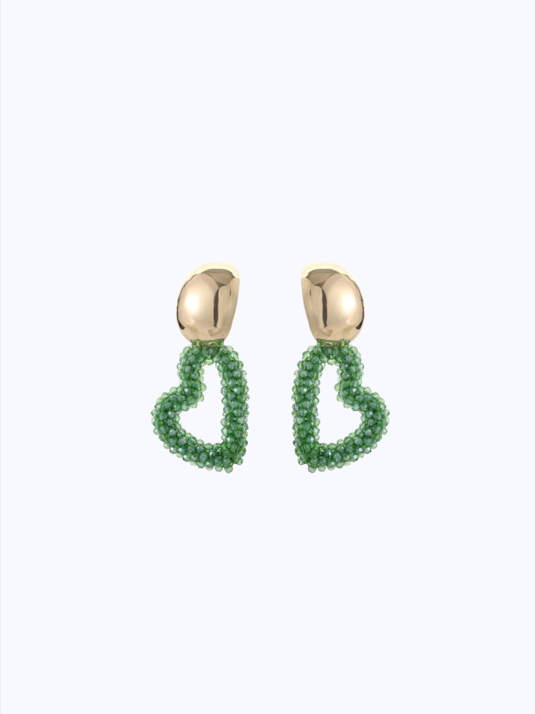 Boucles d'oreilles coeur avec bouton doré