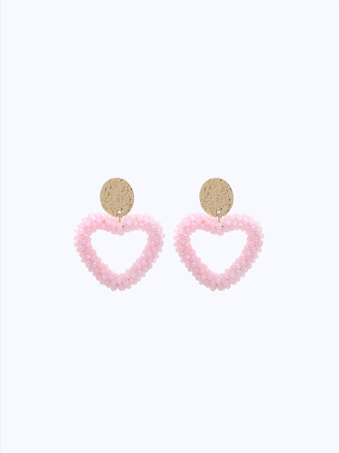 Earrings with beaded heart