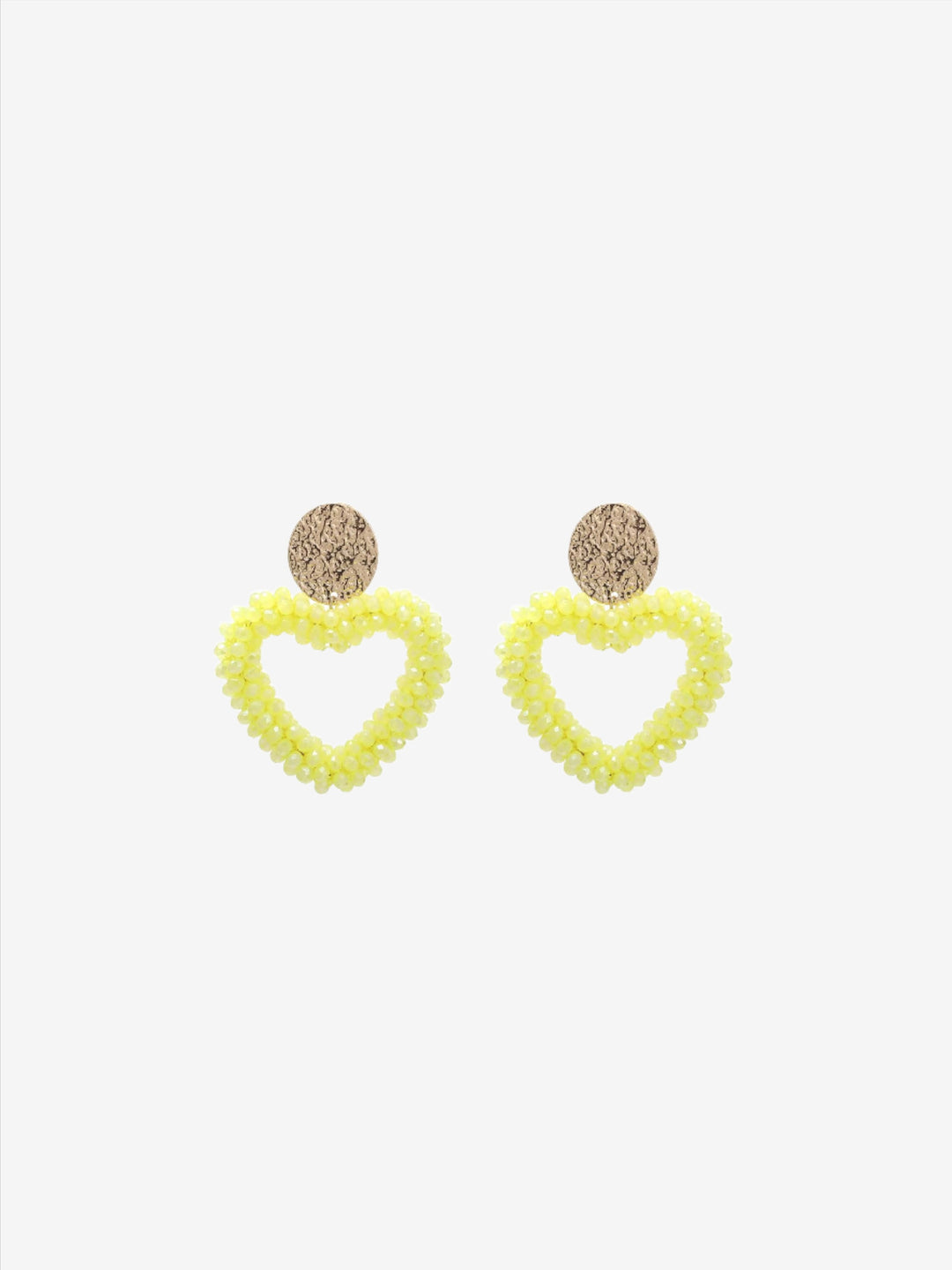 Earrings with beaded heart