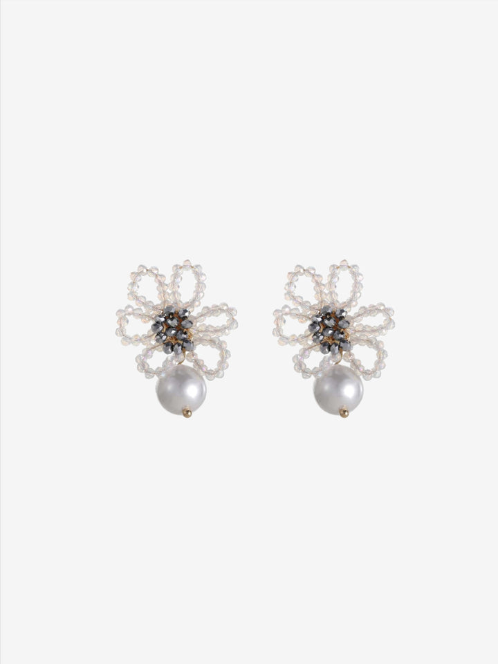 Earrings flower with pearl