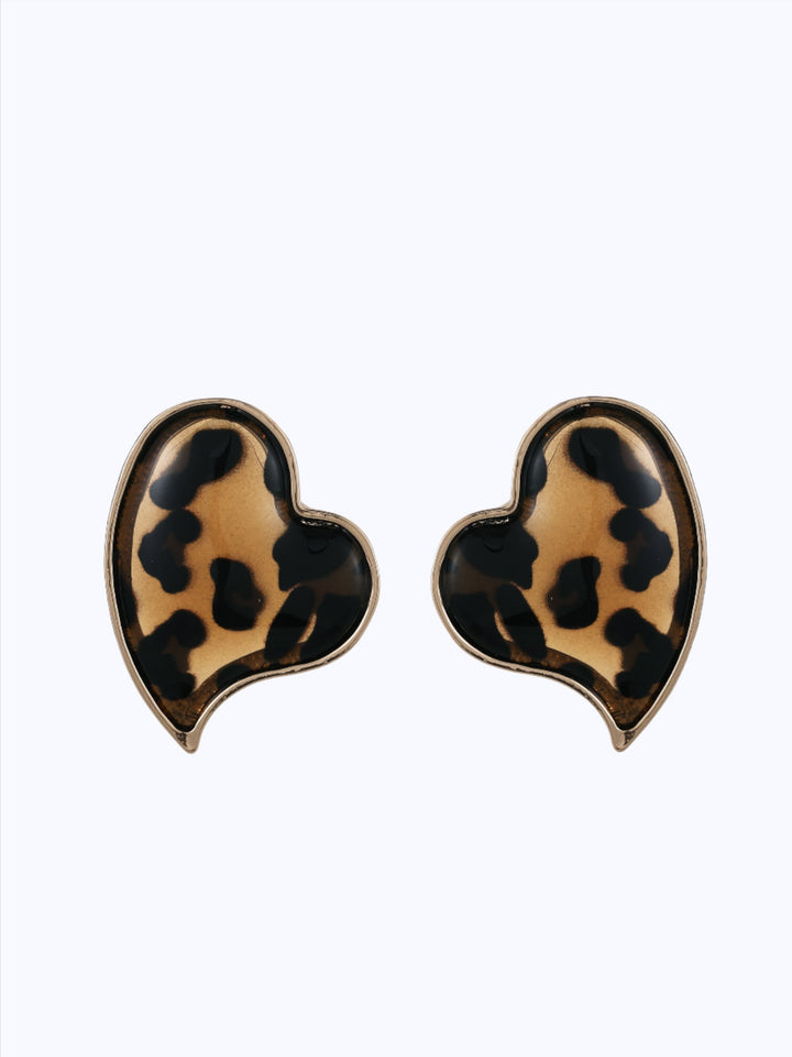 Safari minimalistic hart studs