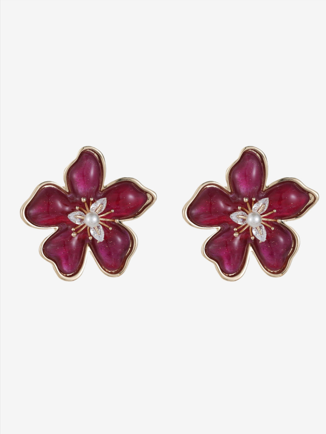 Vintage radiant blossom studs met parel