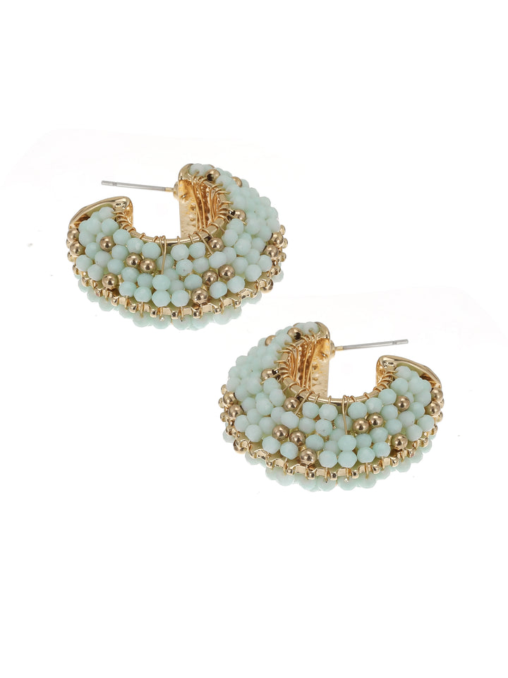 CandySweet Oorbellen - Set van 2 - Messing - Hypoallergeen en Metaal - Blauw, Goud - 0x3x3 cm
