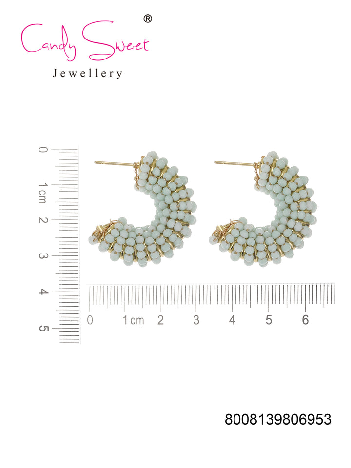 CandySweet Oorbellen - Set van 2 - Messing - Hypoallergeen en Metaal - Groen, Goud - 0x3x4 cm