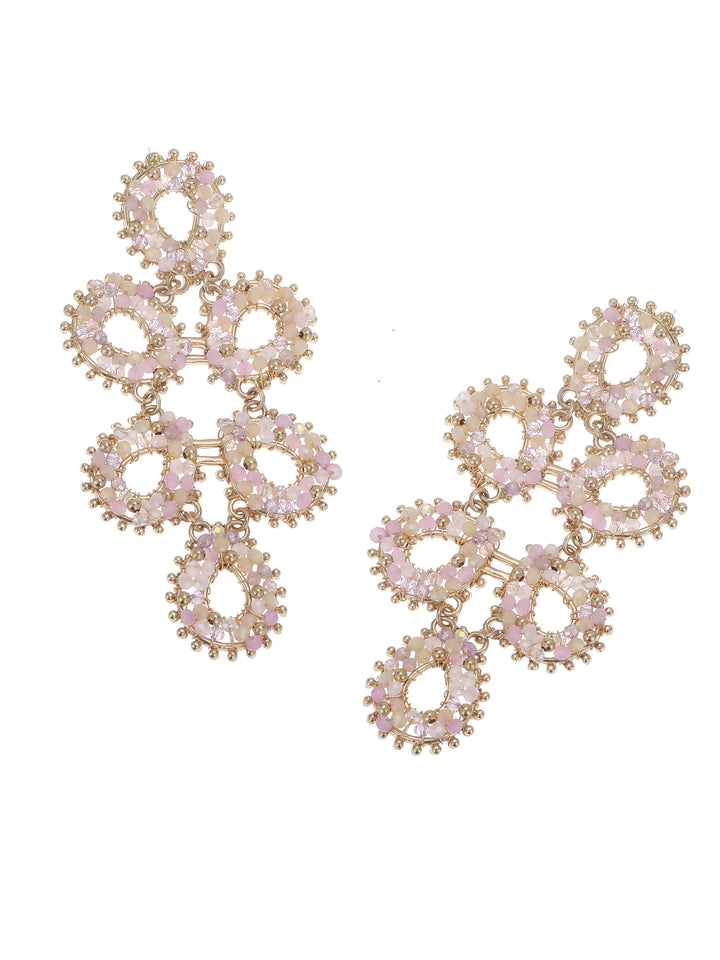 CandySweet Oorbellen - Set van 2 - Messing - Hypoallergeen en Metaal - Roze, Goud - 0x3x8 cm
